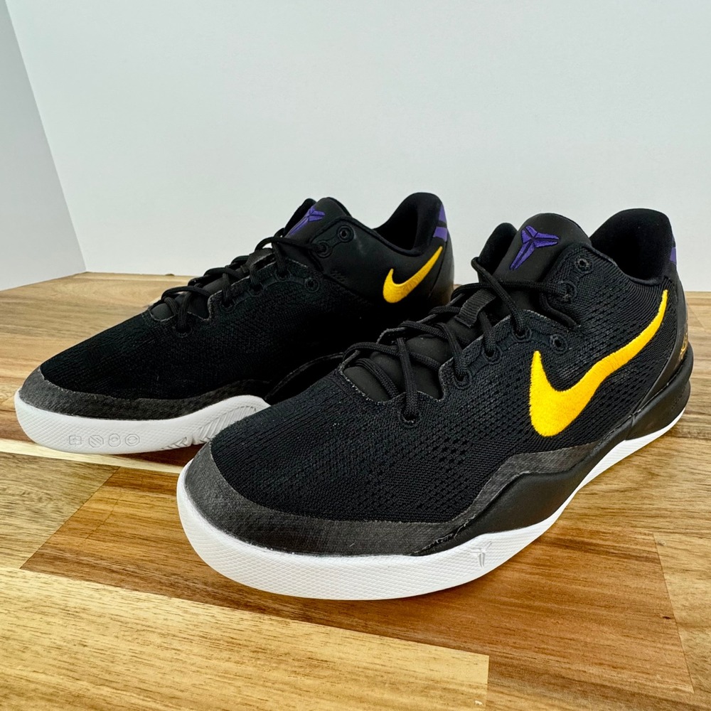 Nike Kobe 8 Protro Lakers Away‎ Basketball Shoes Yellow Purple Youth 5Y Sneakers